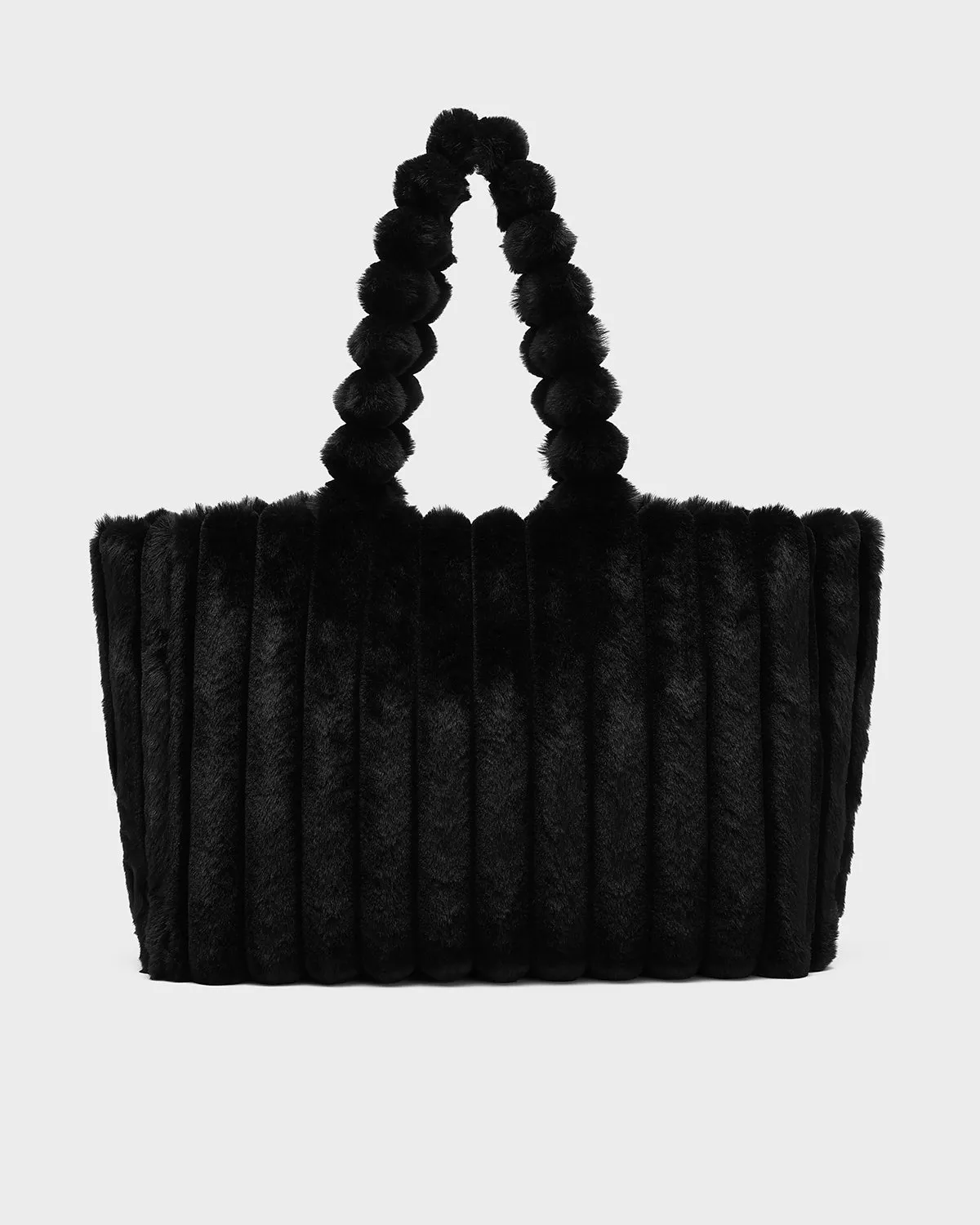 Fuzzy Tote Bag in Black