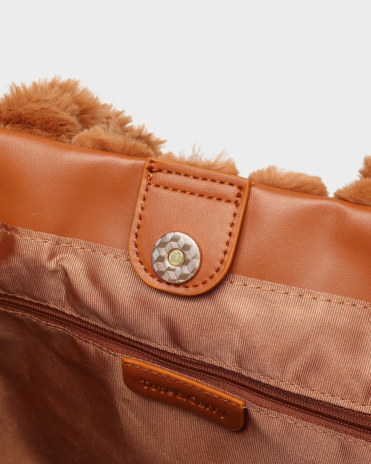 Fuzzy Tote Bag in Brown
