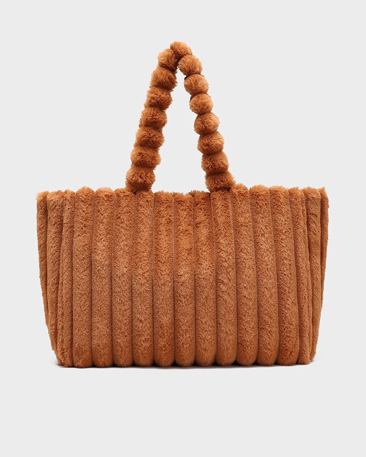 Fuzzy Tote Bag in Brown