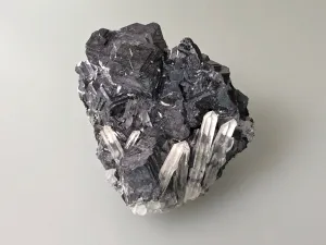 Galena with Quartz, Kruchev dol Mine, Madan District, Bulgaria, Mined c. 2012, Miniature 5.0 x 6.0 x 6.0 cm, $125.  Online January 30.