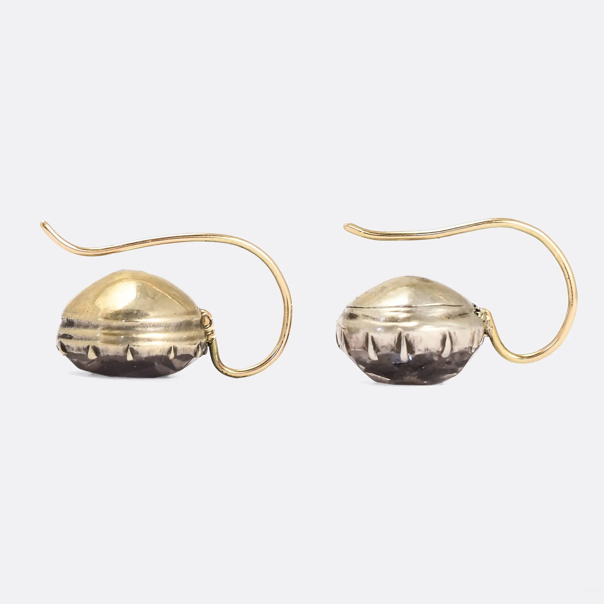 Georgian Black Dot Paste Earrings