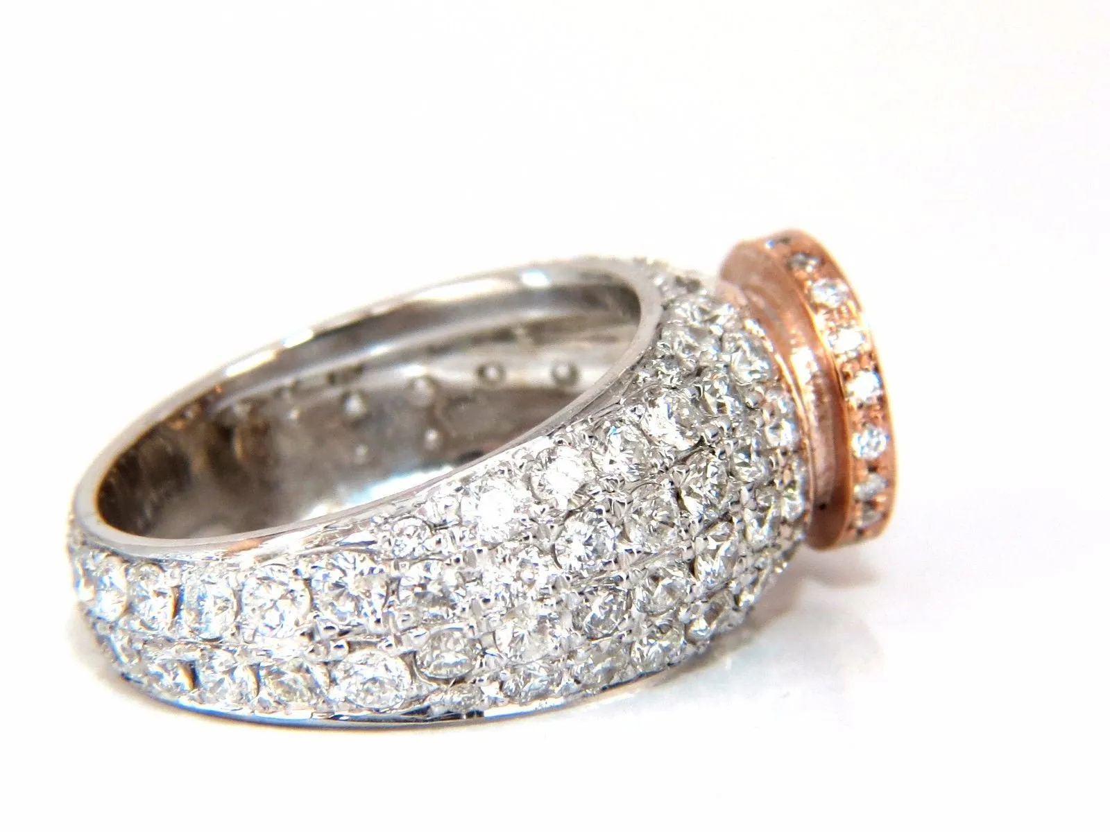 GIA Certified 3.08ct. Fancy light brown round cut diamond ring 14kt