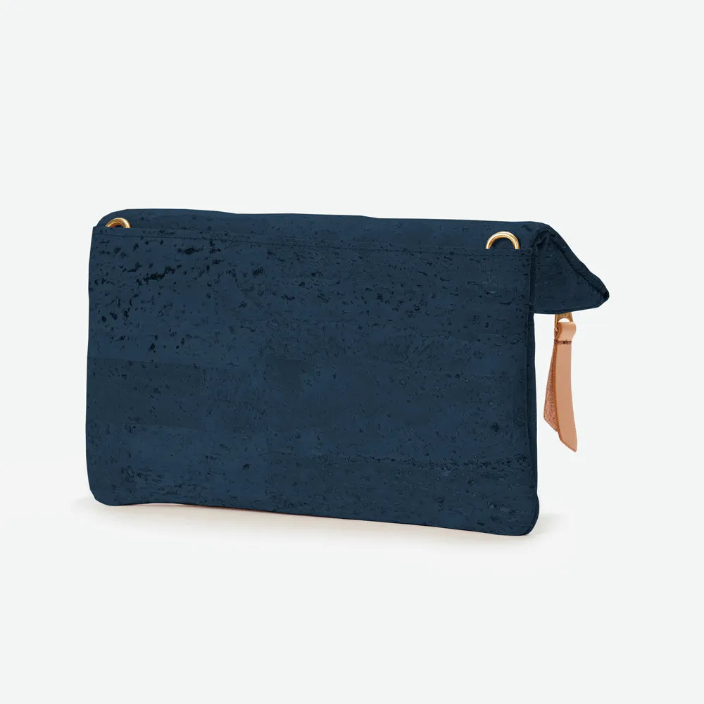 GiGi Versatile Cork Clutch - Midnight Blue