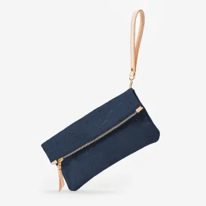 GiGi Versatile Cork Clutch - Midnight Blue