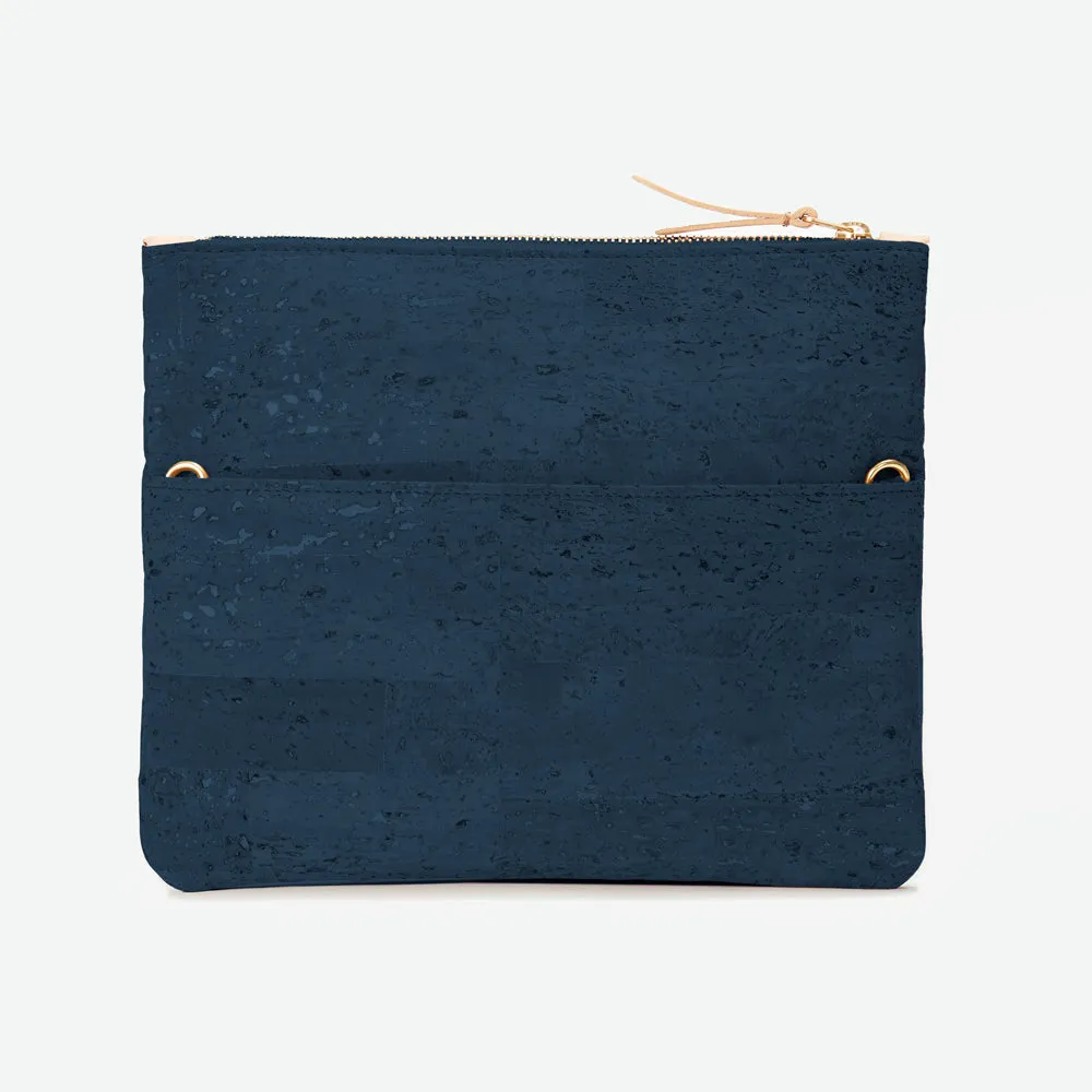 GiGi Versatile Cork Clutch - Midnight Blue