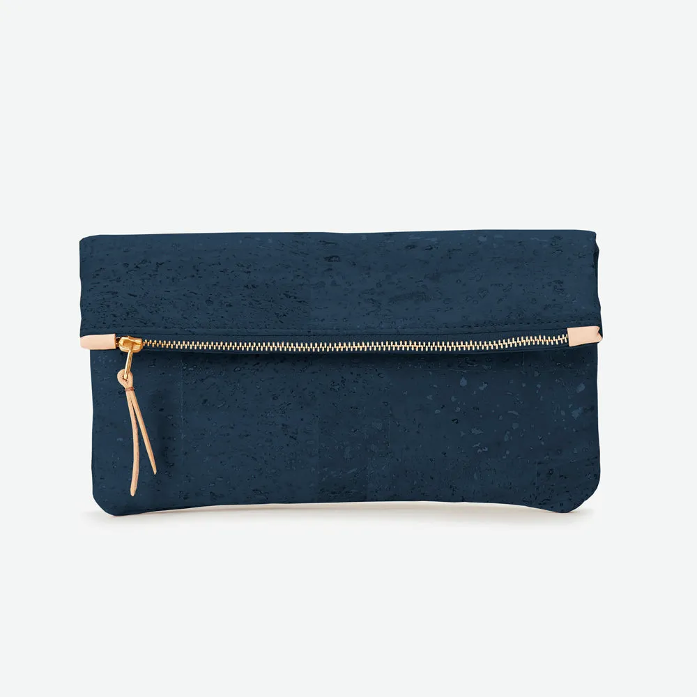 GiGi Versatile Cork Clutch - Midnight Blue