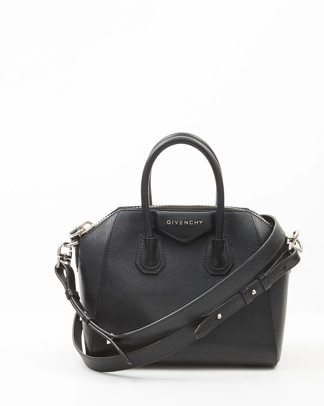 Givenchy Black Sugar Grained Leather Mini Antigona Bag