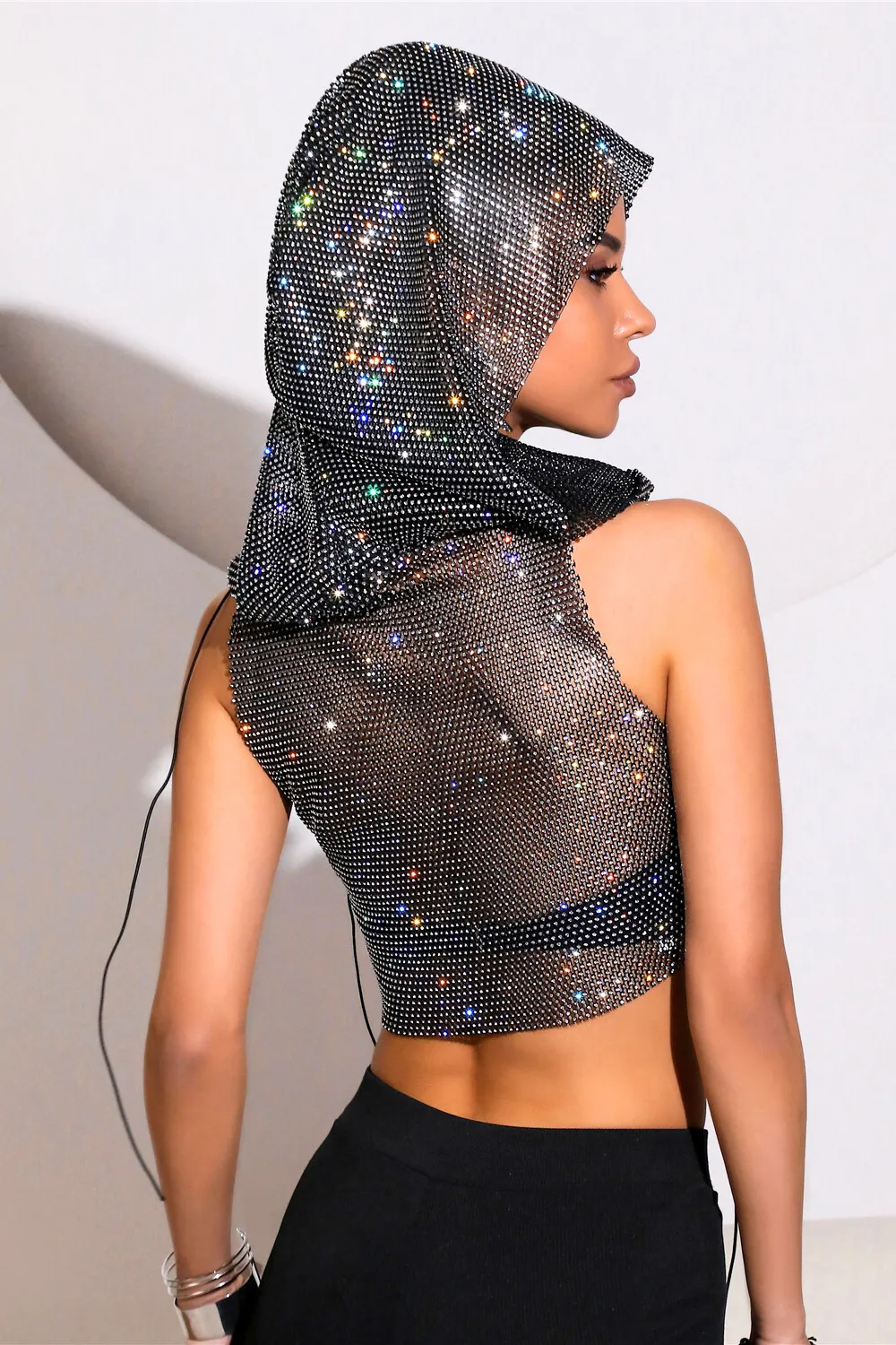 Glisten Mesh Hooded Top