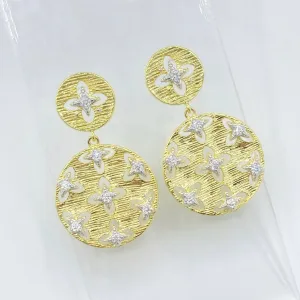 Gold Circle Studded Earrings