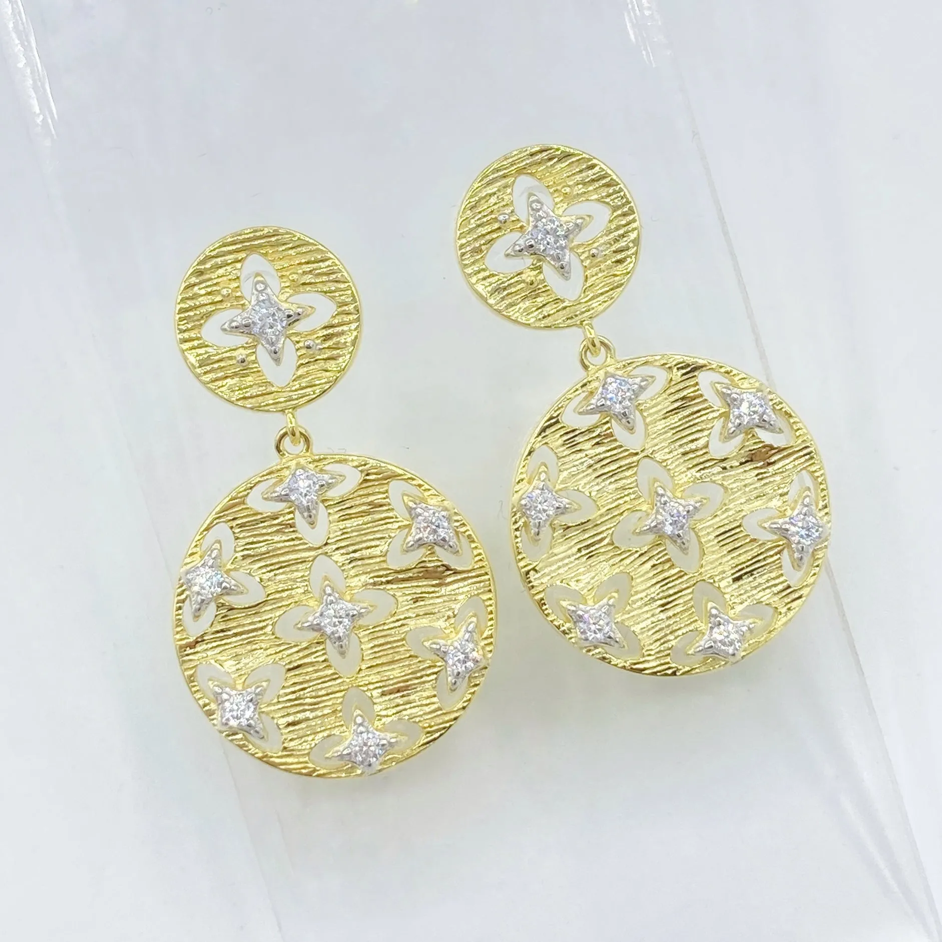 Gold Circle Studded Earrings