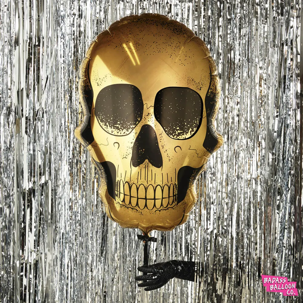 Gold Dipped Skull Super Shape Balloon