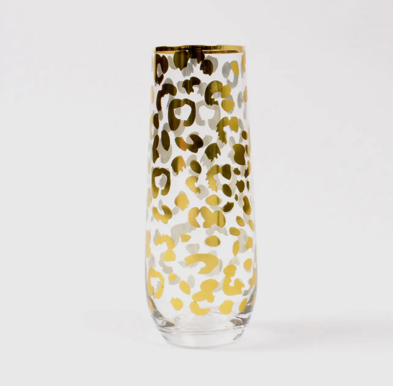 Gold Leopard Stemless Barware