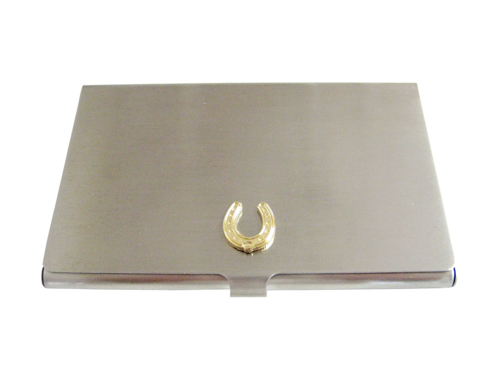 Gold Toned Horse Shoe Business Card Holder