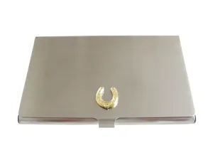 Gold Toned Horse Shoe Business Card Holder