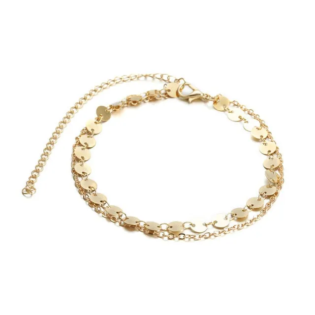 Golden Heart Beach Anklet Chain - Summer Fashion Statement Piece