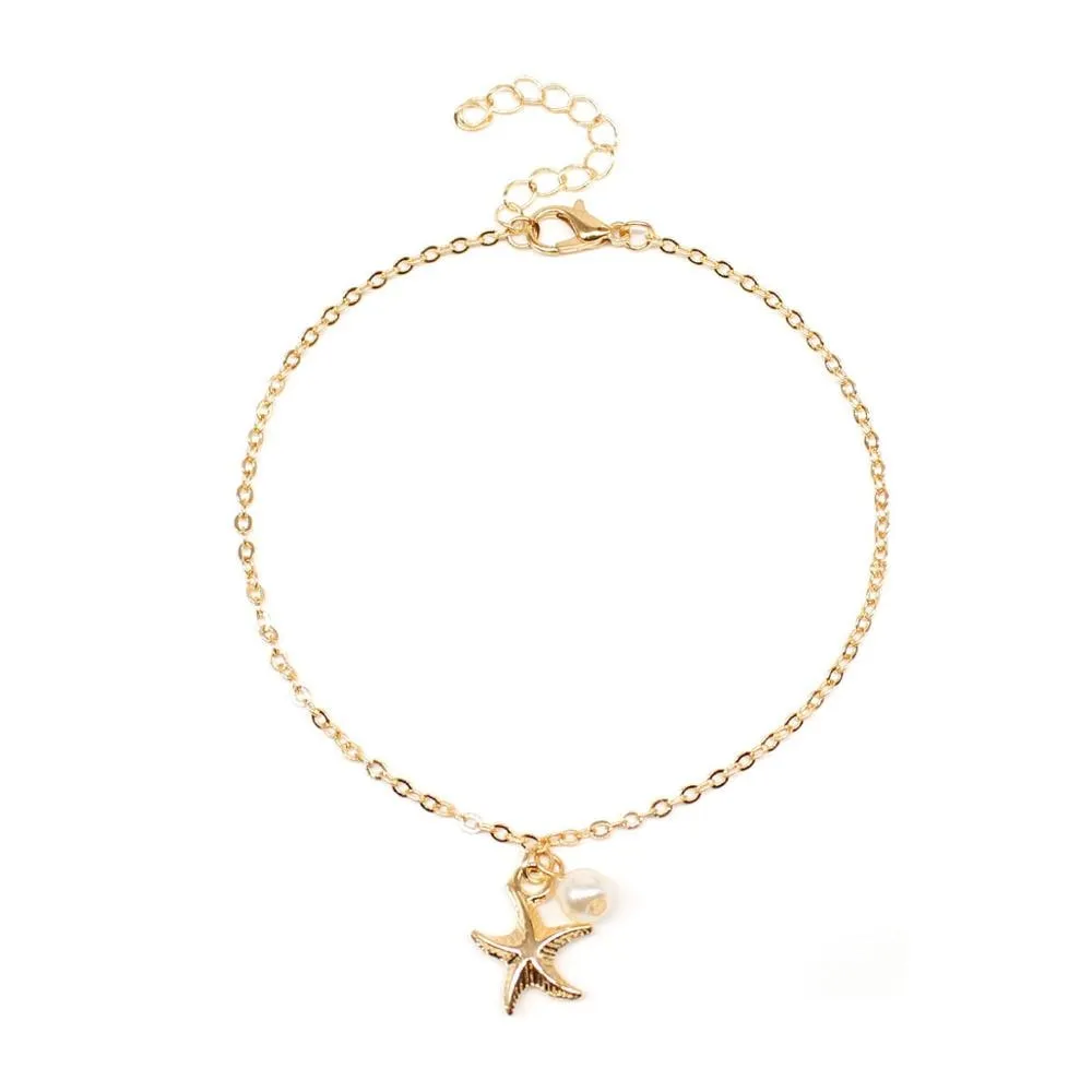Golden Heart Beach Anklet Chain - Summer Fashion Statement Piece