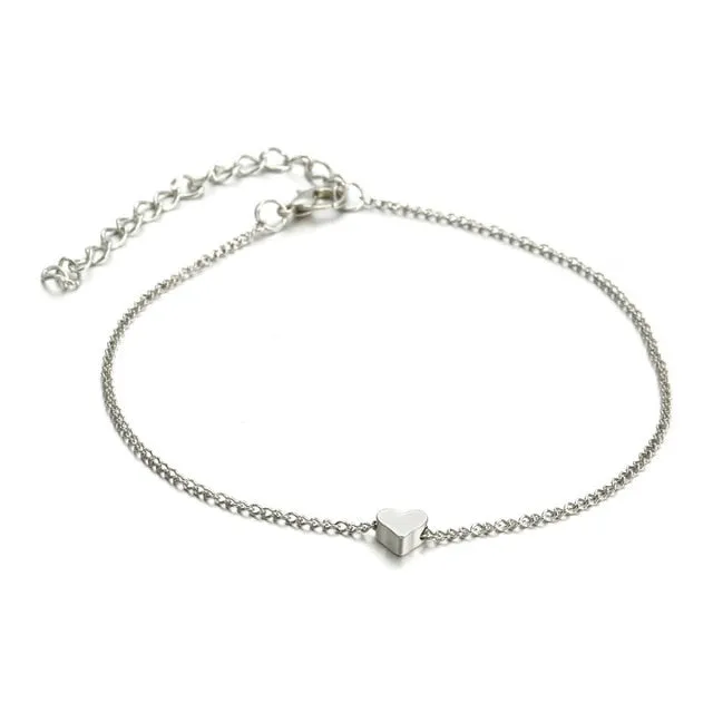 Golden Heart Beach Anklet Chain - Summer Fashion Statement Piece