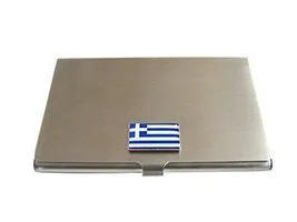 Greece Flag Pendant Business Card Holder