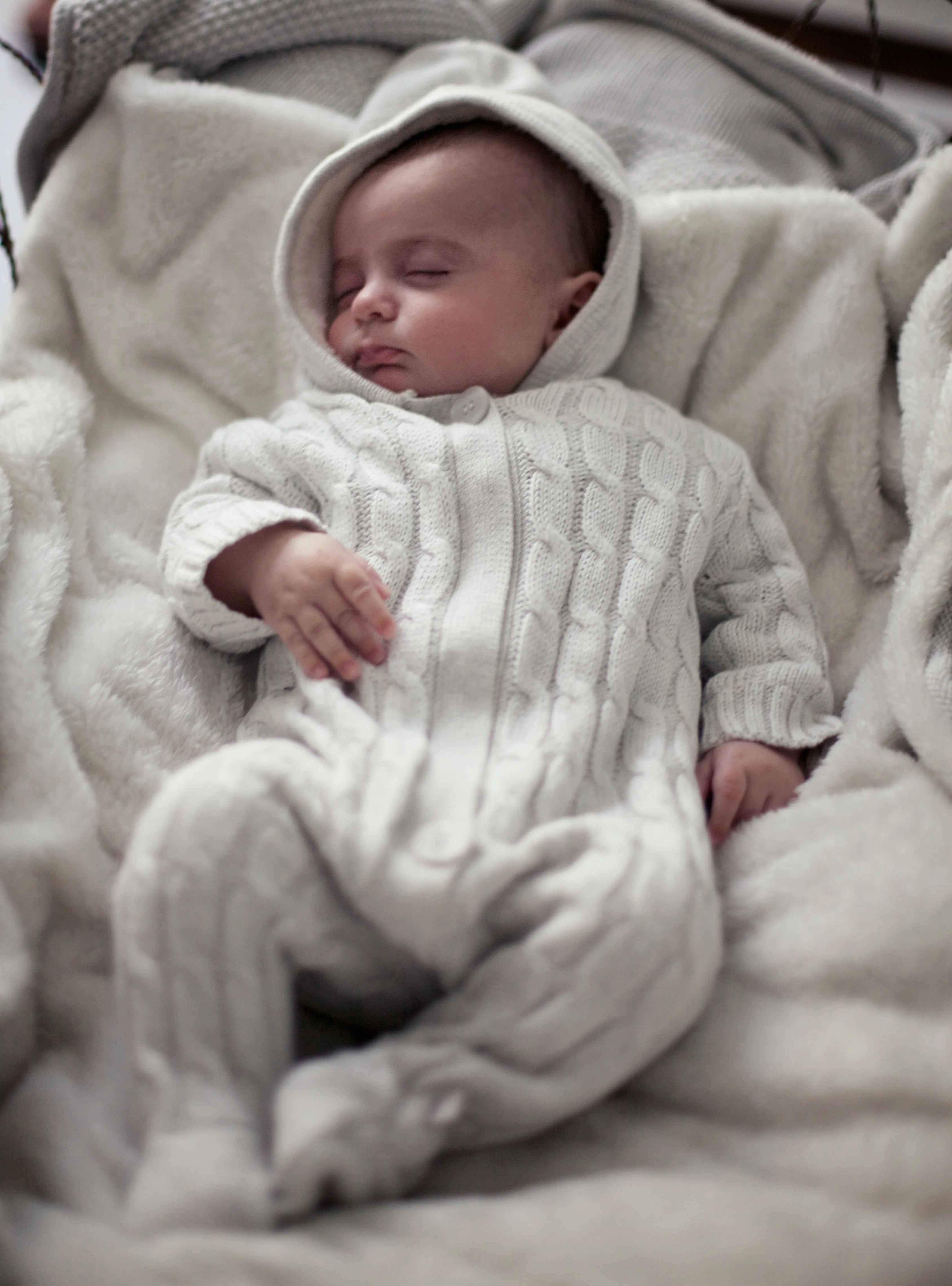 Grey Lined Knitted Pramsuit