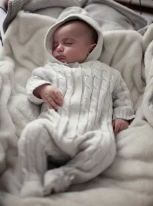 Grey Lined Knitted Pramsuit