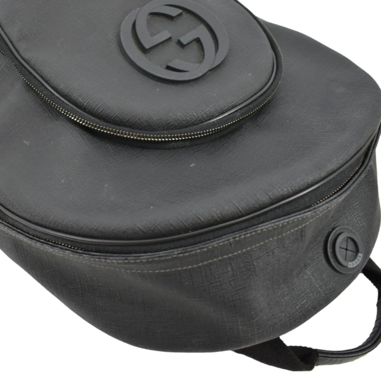 GUCCI Interlocking G Coated Canvas Backpack Black 223705