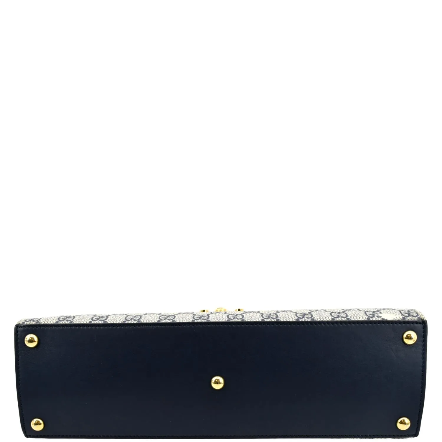GUCCI Medium Padlock GG Supreme Monogram Top Handle Bag Blue 432674