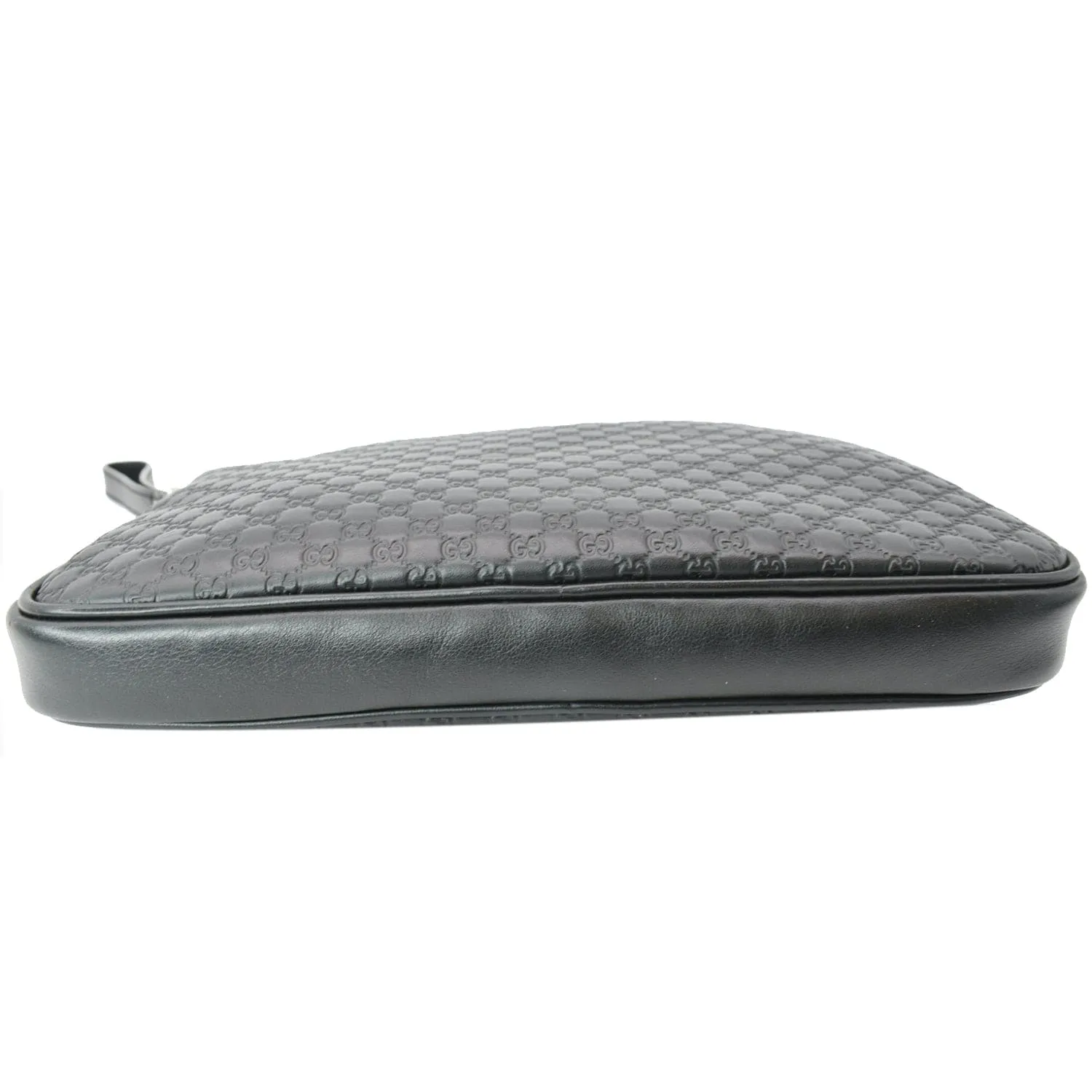 GUCCI Microguccissima Leather Clutch Bag Black 607726