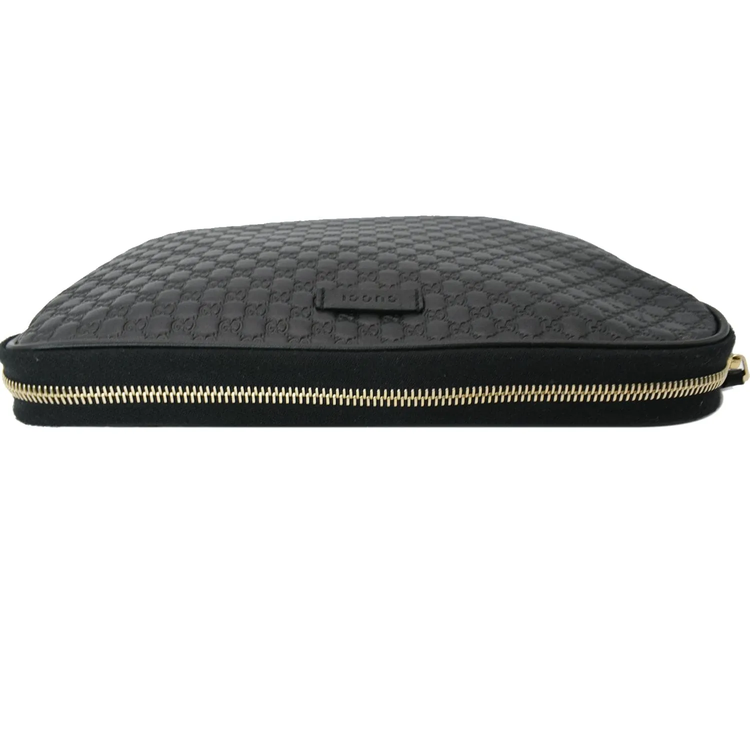 GUCCI Microguccissima Leather Clutch Bag Black 607726