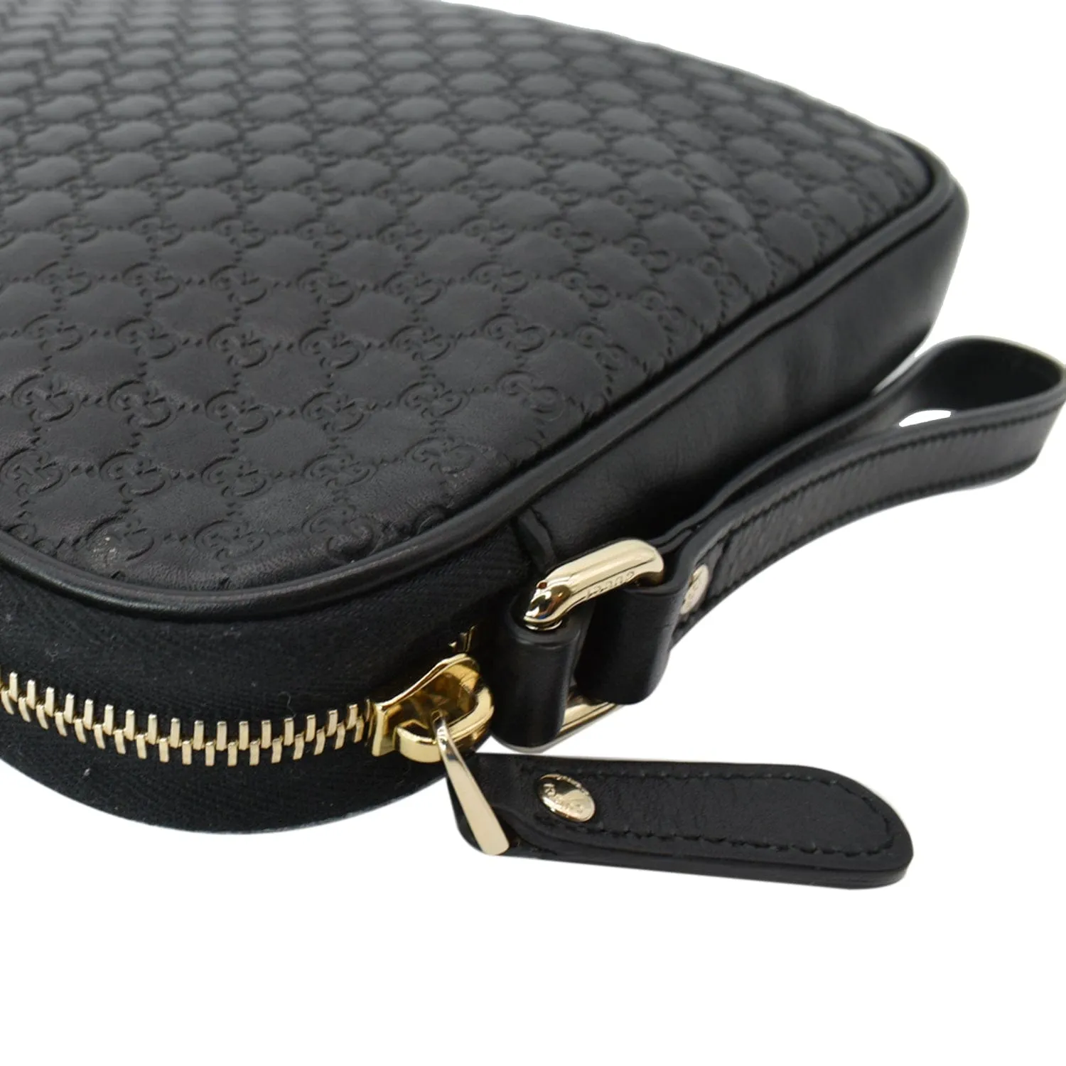 GUCCI Microguccissima Leather Clutch Bag Black 607726