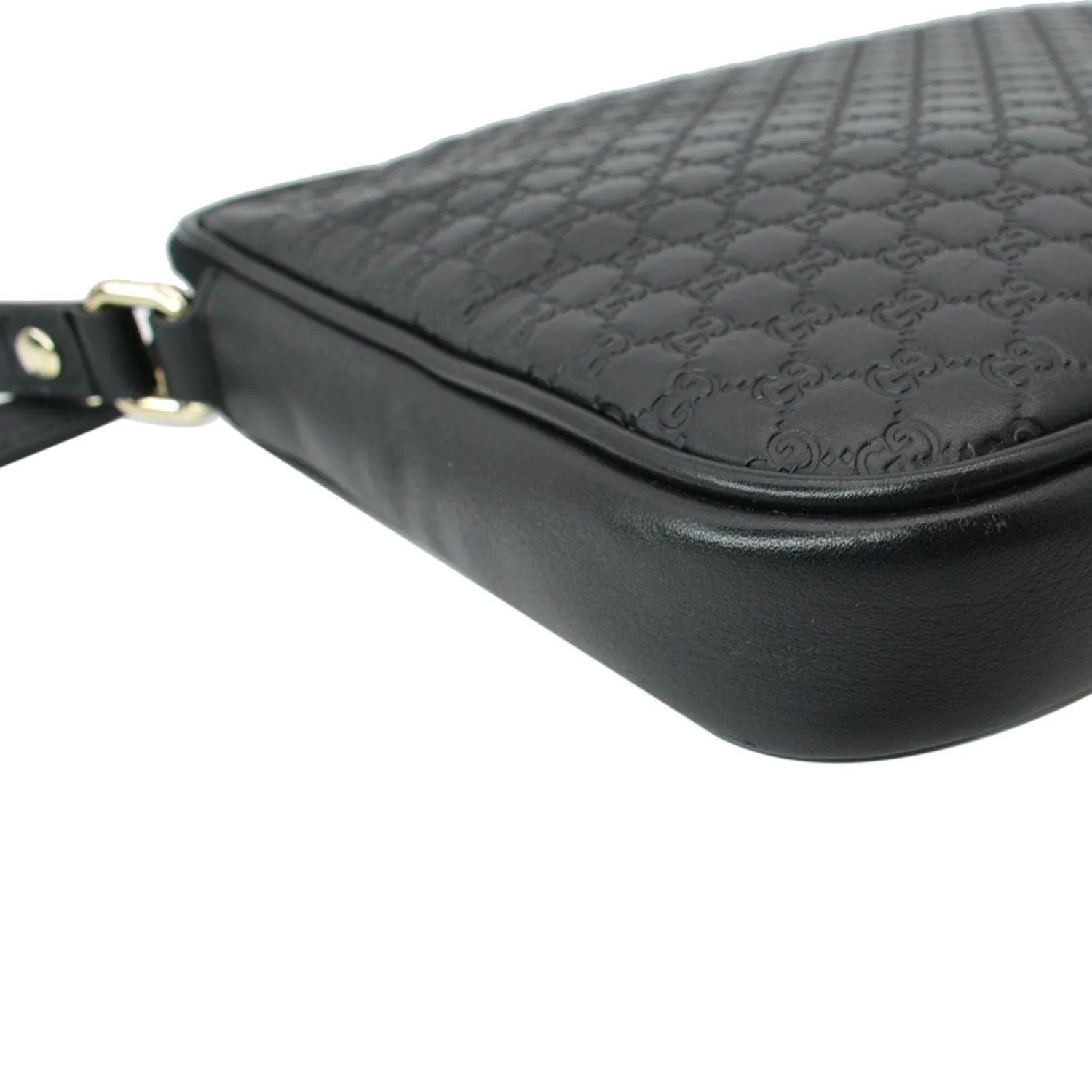 GUCCI Microguccissima Leather Clutch Bag Black 607726