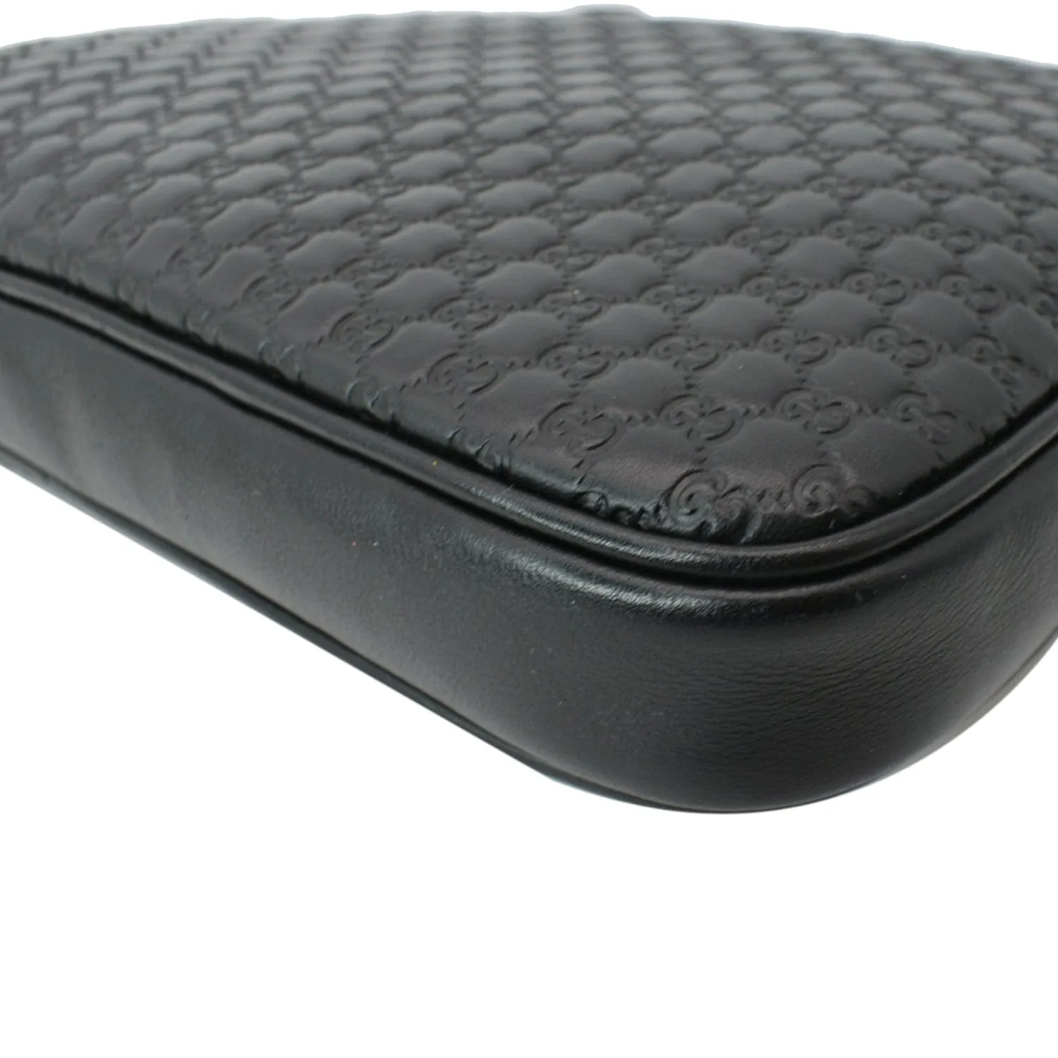 GUCCI Microguccissima Leather Clutch Bag Black 607726