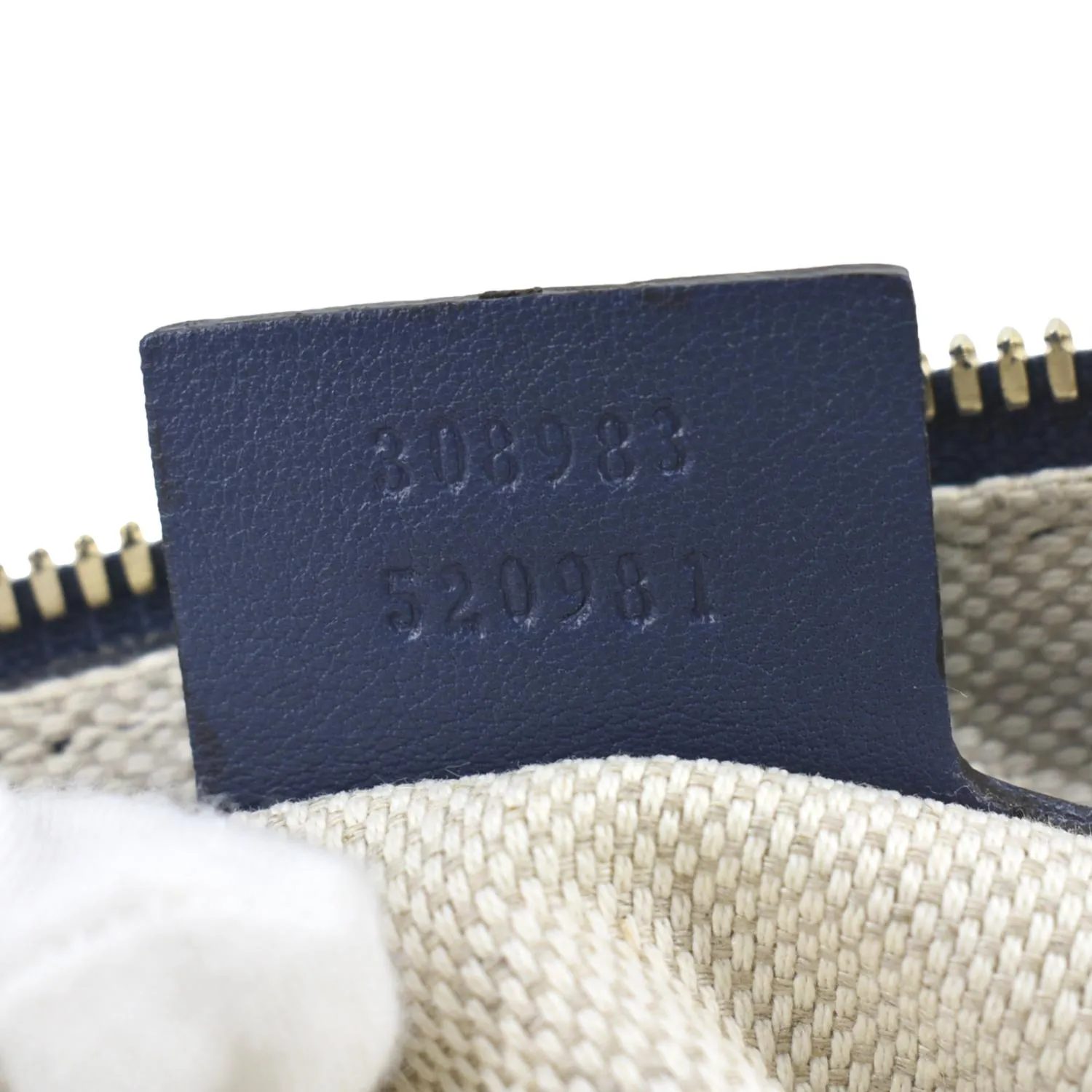 GUCCI Soho Leather Chain Shoulder Bag Navy Blue 308983