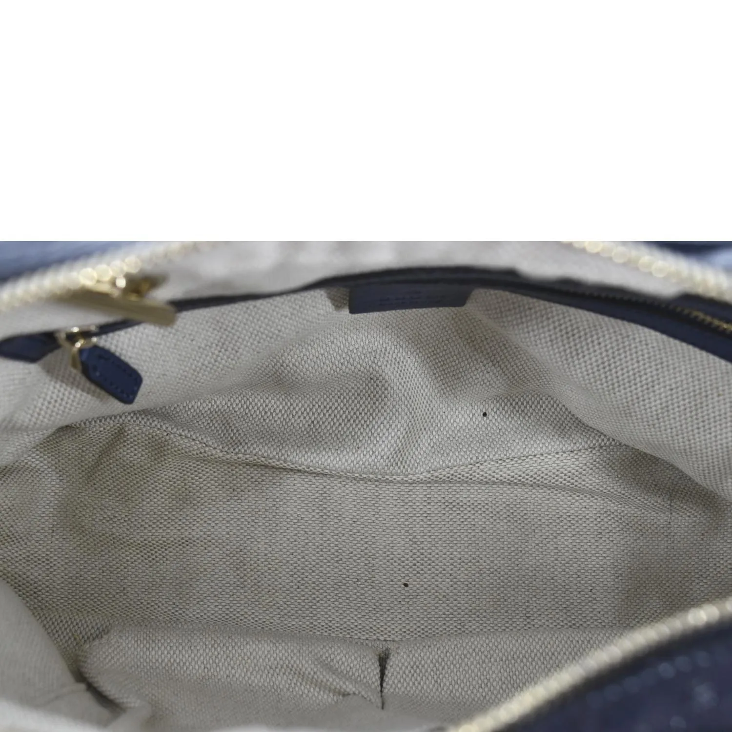 GUCCI Soho Leather Chain Shoulder Bag Navy Blue 308983