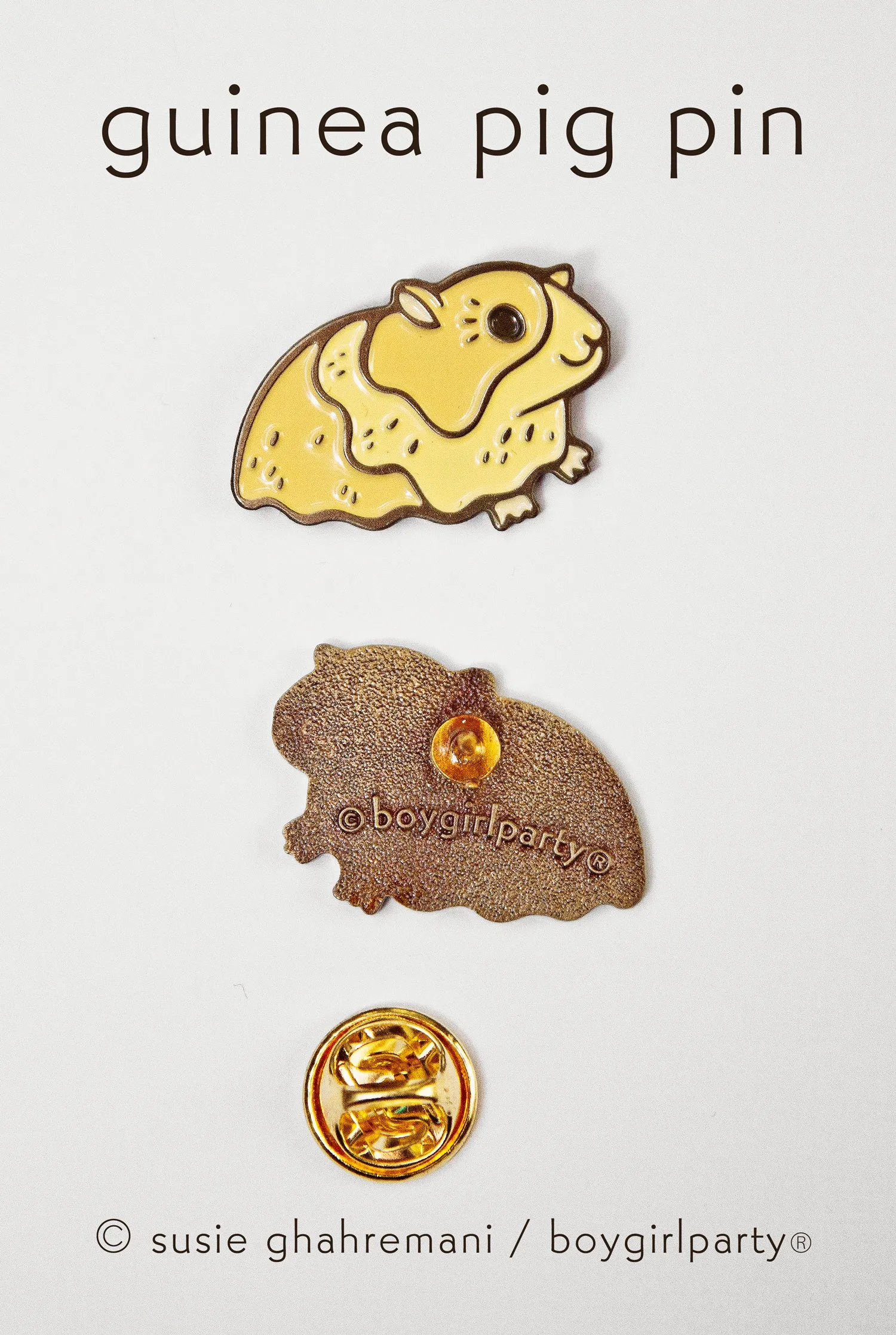 Guinea Pig enamel pin - cute pins by boygirlparty - guinea pig brooch