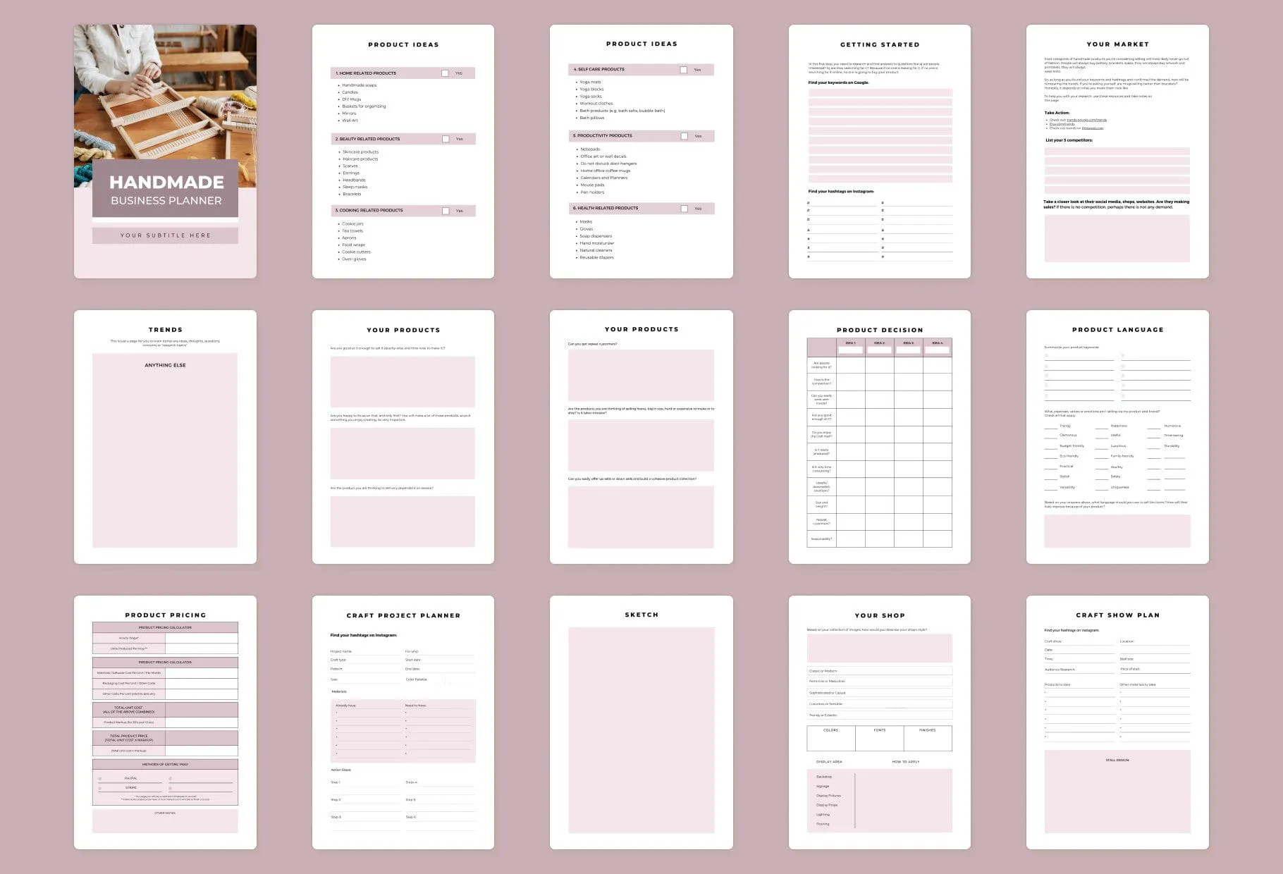 Handmade Business Planner Canva Template