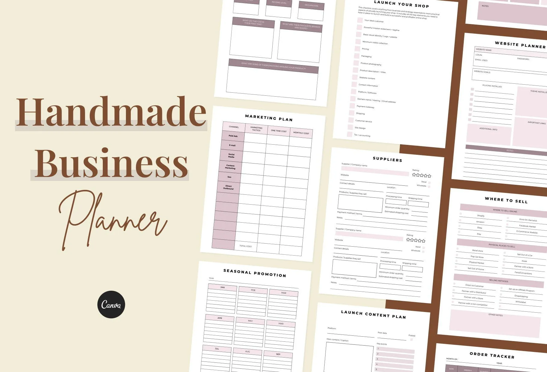 Handmade Business Planner Canva Template