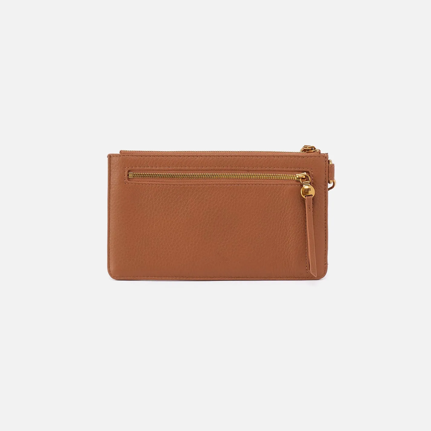 Hart Wristlet In Pebbled Leather - Warm Honey