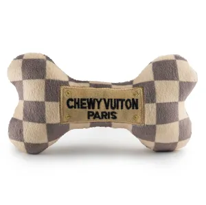 Haute Diggity Dog - Checker Chewy Vuiton Bones Squeaker Dog Toy: Large