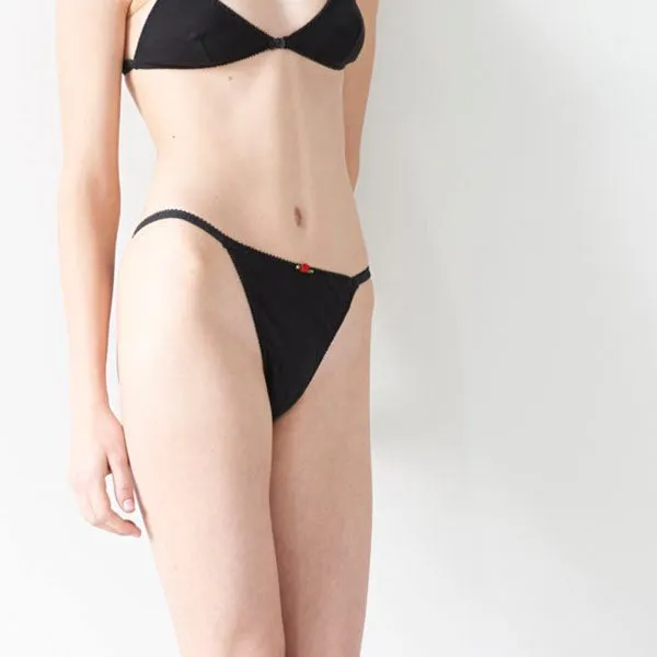 Hello Beautiful: Romance String Panty - Black