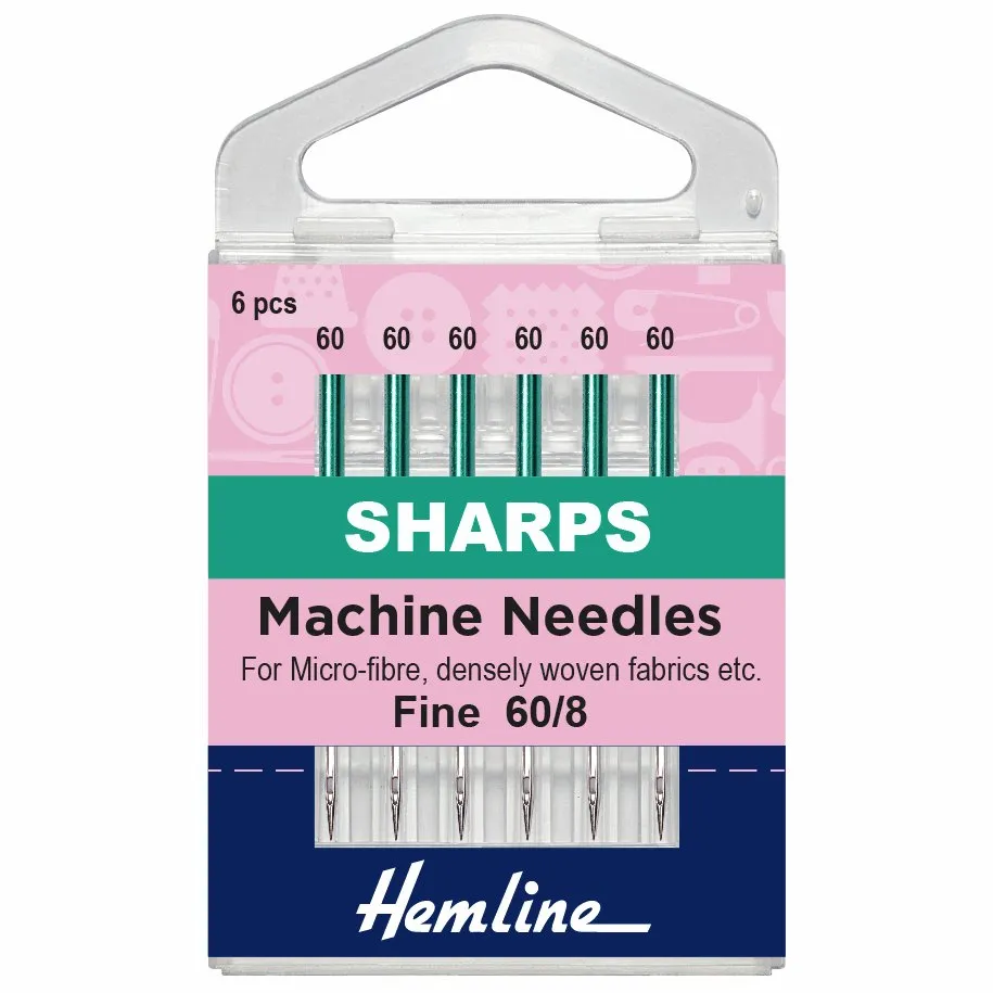 Hemline Sharps Machine Needles - Extra Fine - 60/8