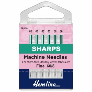 Hemline Sharps Machine Needles - Extra Fine - 60/8