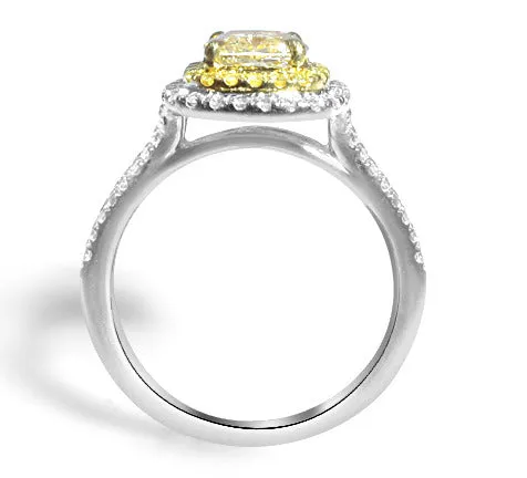 Henri Daussi 0.81cts Cushion Cut Diamond Engagement Ring