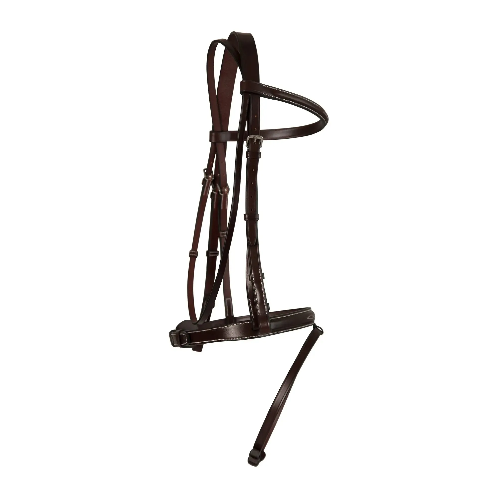 Huntley Equestrian Sedgwick Fancy Stitched Fixed Flash Noseband Bridle With Reins