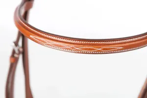 Huntley Equestrian Sedgwick Fancy Stitched Square Raised Brow Band