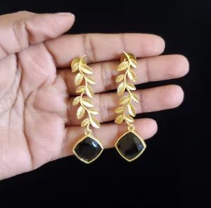 Indo Western Trendy Earring With Gold Plating Black