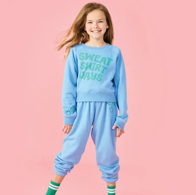 Iscream Happy Faces Bright Blue Basic Sweatpants
