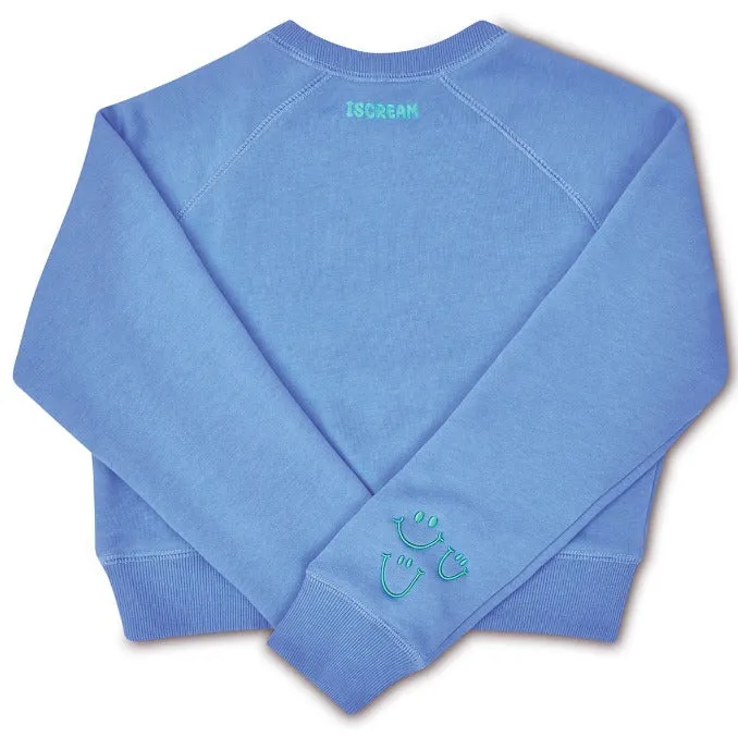 Iscream Sweatshirt Days Bright Blue Basic Crew Neck Sweatshirt