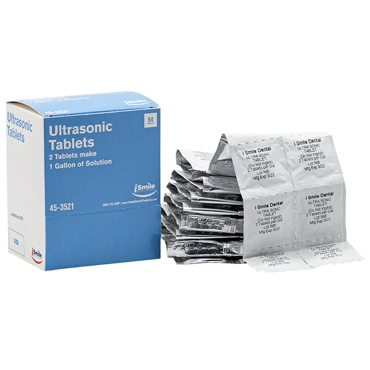 iSmile Enzymatic Tablets, for Cleaning, Soaking, Ultrasonic, General Purpose, Evacuation Cleaner, box of 64pcs, Made in USA, 996881