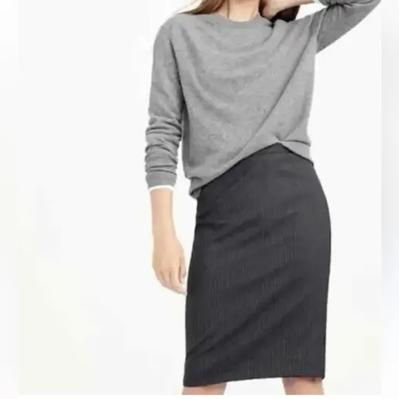 J. Crew NWT Gray 100% Business Casual Cotton Pencil Skirt size 12