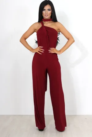Jano Wine Deep V Plunge Jumpsuit